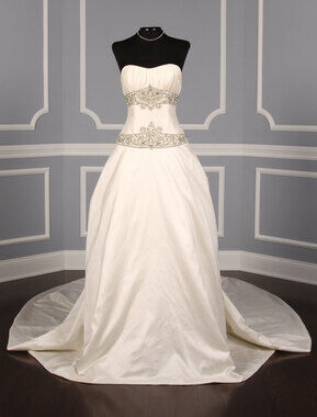 ST PUCCHI Bridal Wedding Dress Silk Shantung Crystals Strapless Corset Isabella